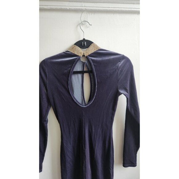 Privy Private privilege long sleeve velvet dress With Embellished Collar Size S - Picture 4 of 7